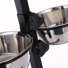 Adjustable Elevated Dog Bowls – Double Stainless Steel Feeder with 4 Height Options