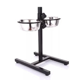 Adjustable Elevated Dog Bowls – Double Stainless Steel Feeder with 4 Height Options