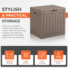 Plastic Storage Box 118L – Weatherproof, Durable
