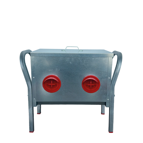 15kg Galvanized Chicken Feeder | Metal Poultry Feed Bucket with Rain Shield