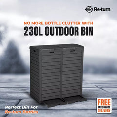 Bin Inside or Outdoors 230L  ( 78 x 41 x 86cm )