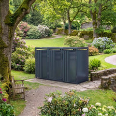 Opaque 3 Bay Premium Bin Shelter With Foot Pedal