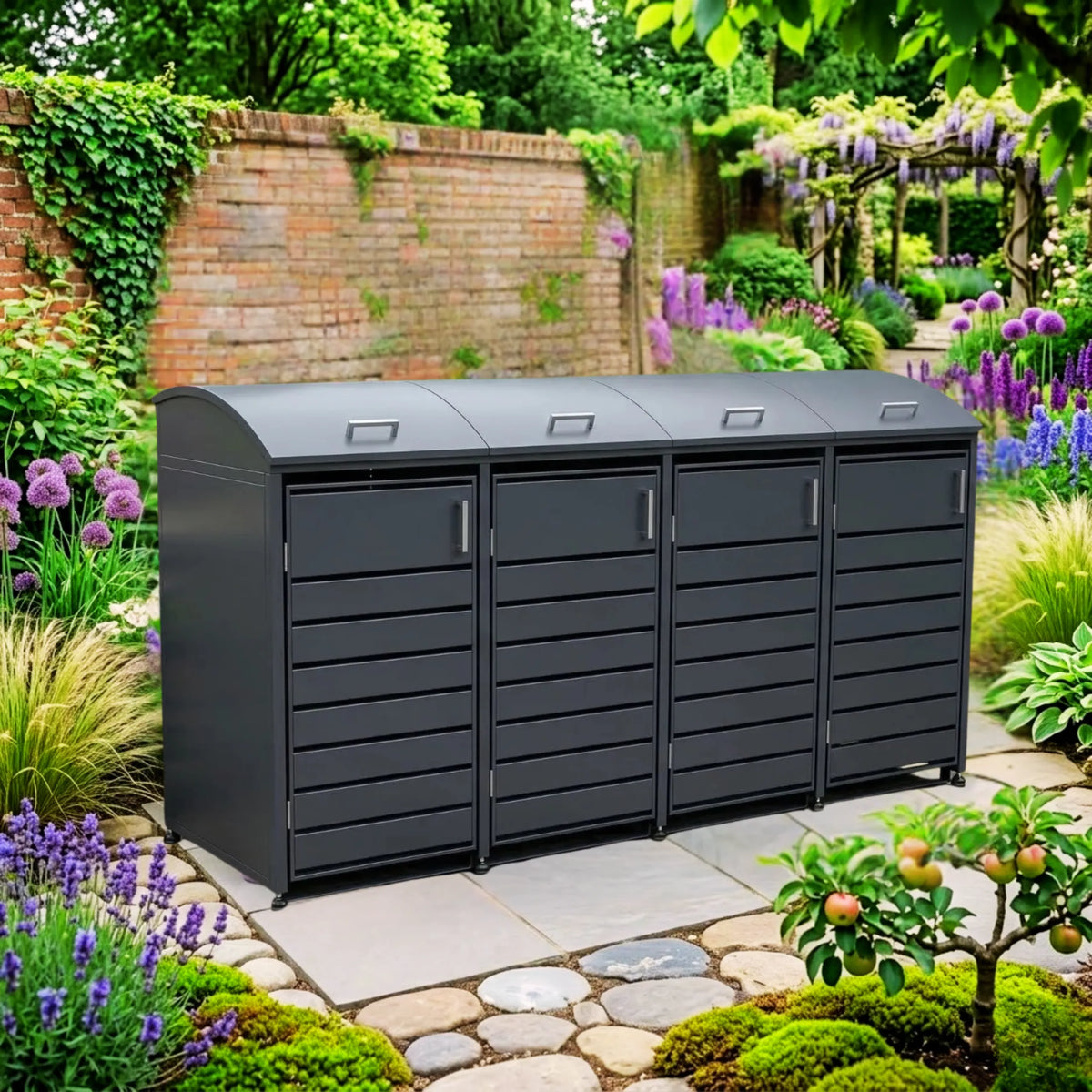 4 Bay Curved Cresent Bin - Premium