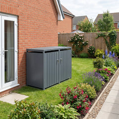 Wheelie Bin Shelter Premium - 2 Bay - Grey