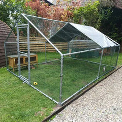 Hen Run With a Free Cover 4m x 3m x 2m - 13ft x 10ft x 6.6ft - Galvanised Heavy Duty Bars 32MM - Largest Bars In Ireland.