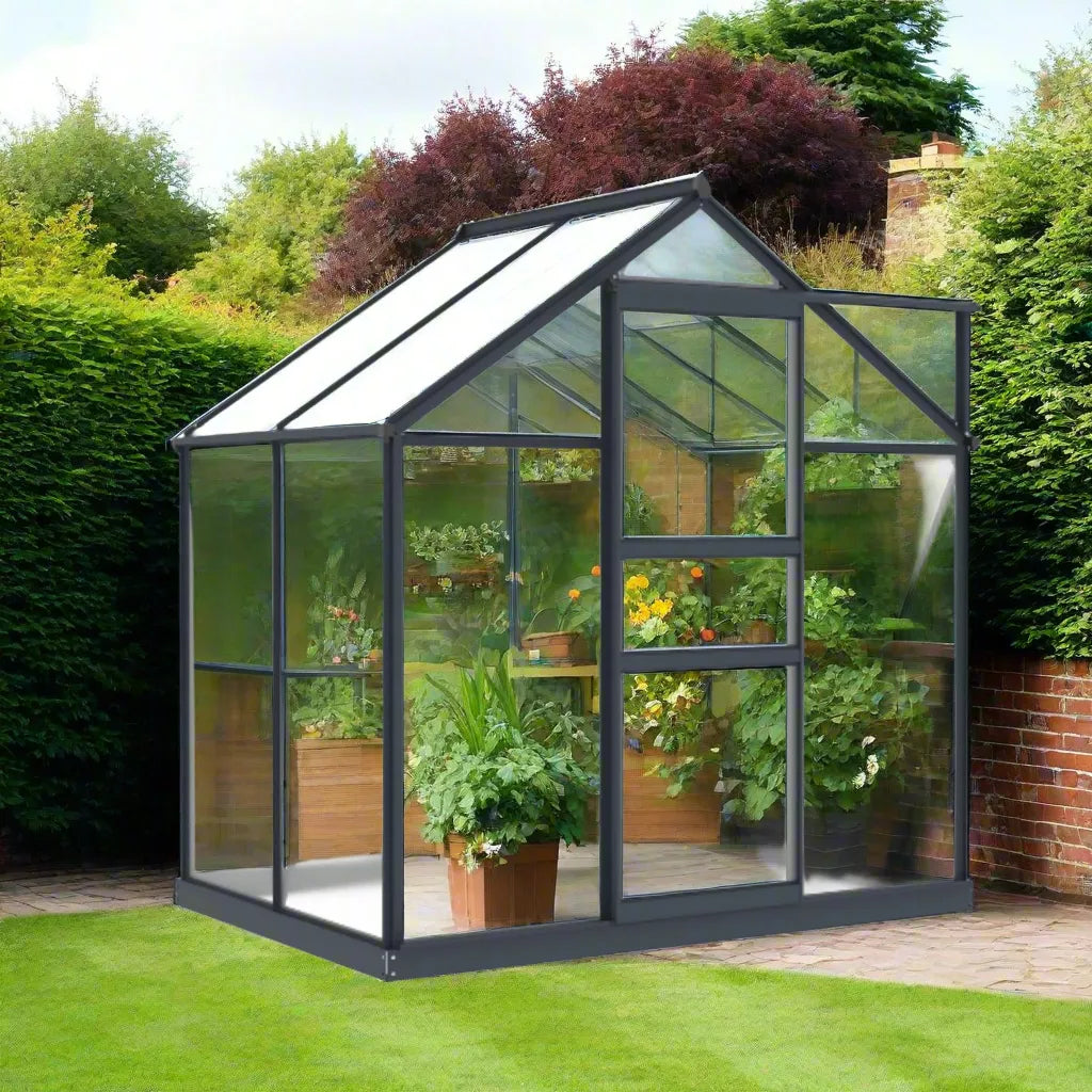 Greenhouse 6x4FT– Durable Polycarbonate Garden Greenhouse with UV Protection and Sturdy Frame
