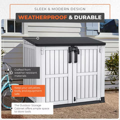 Plastic Outdoor Storage Box 880L – Black And Ashen ( 127 x 73 x 110cm )