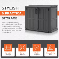 Plastic Outdoor Storage Box 880L – Black And Ashen ( 127 x 73 x 110cm )