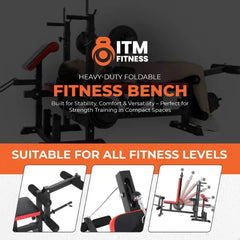 Barbell Weight Bench – Adjustable Multi-Position - Heavy Duty - 45kg -  Home Gym Equipment
