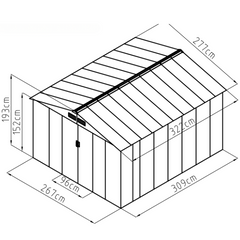 Metal Garden Shed – 10'7" x 9'1" - Weatherproof Lockable Storage Solution