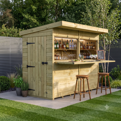 8ft x 4ft Premium Timber Bar Shed – Compact Garden Entertainment