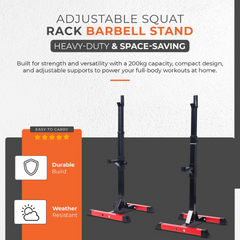 Adjustable Barbell Heavy Duty Support Rack Different Levels 200KG Limit
