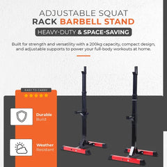 Adjustable Barbell Heavy Duty Support Rack Different Levels 200KG Limit