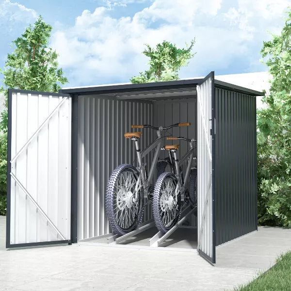 2 Bike Storage Shed – Secure Weatherproof Bicycle Shed for Outdoor Use (189cm x 128cm)
