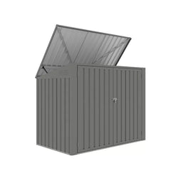 Metal Wheelie Bin Storage – 2 Bay – Durable and Spacious with Hydraulic Arms for Easy Access - Aluminium Grey