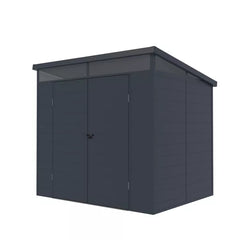 Plastic Garden Shed – 7.10FT x 6.4FT (2.2 x7.9m)  - Solid Outdoor Storage Shed with Sloped Roof