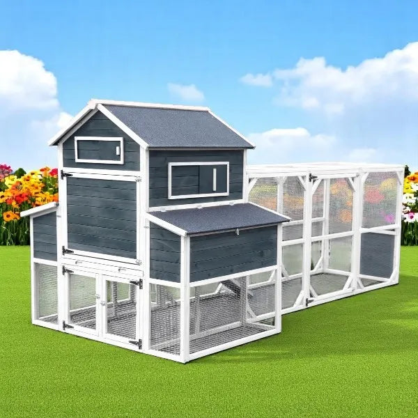 Chicken Shack Chicken Coop - 6-8 Birds – Grey and White