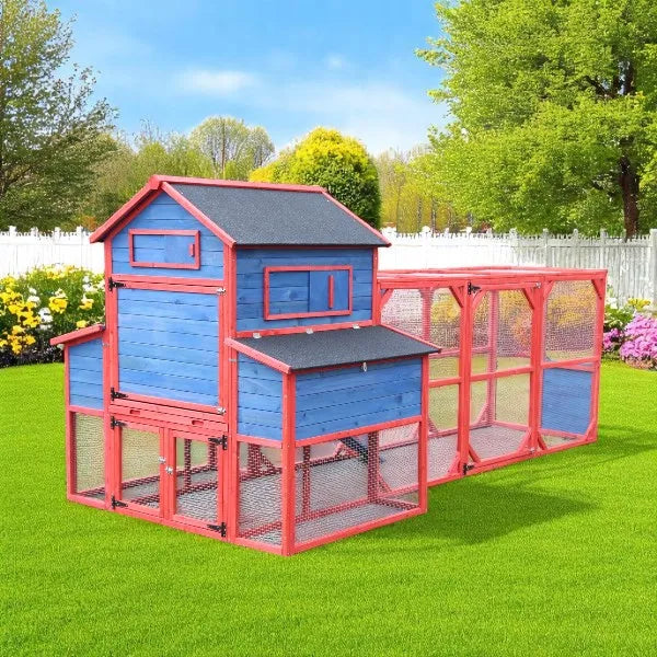 Chicken Shack Chicken Coop - 6-8 Birds – Red and Blue