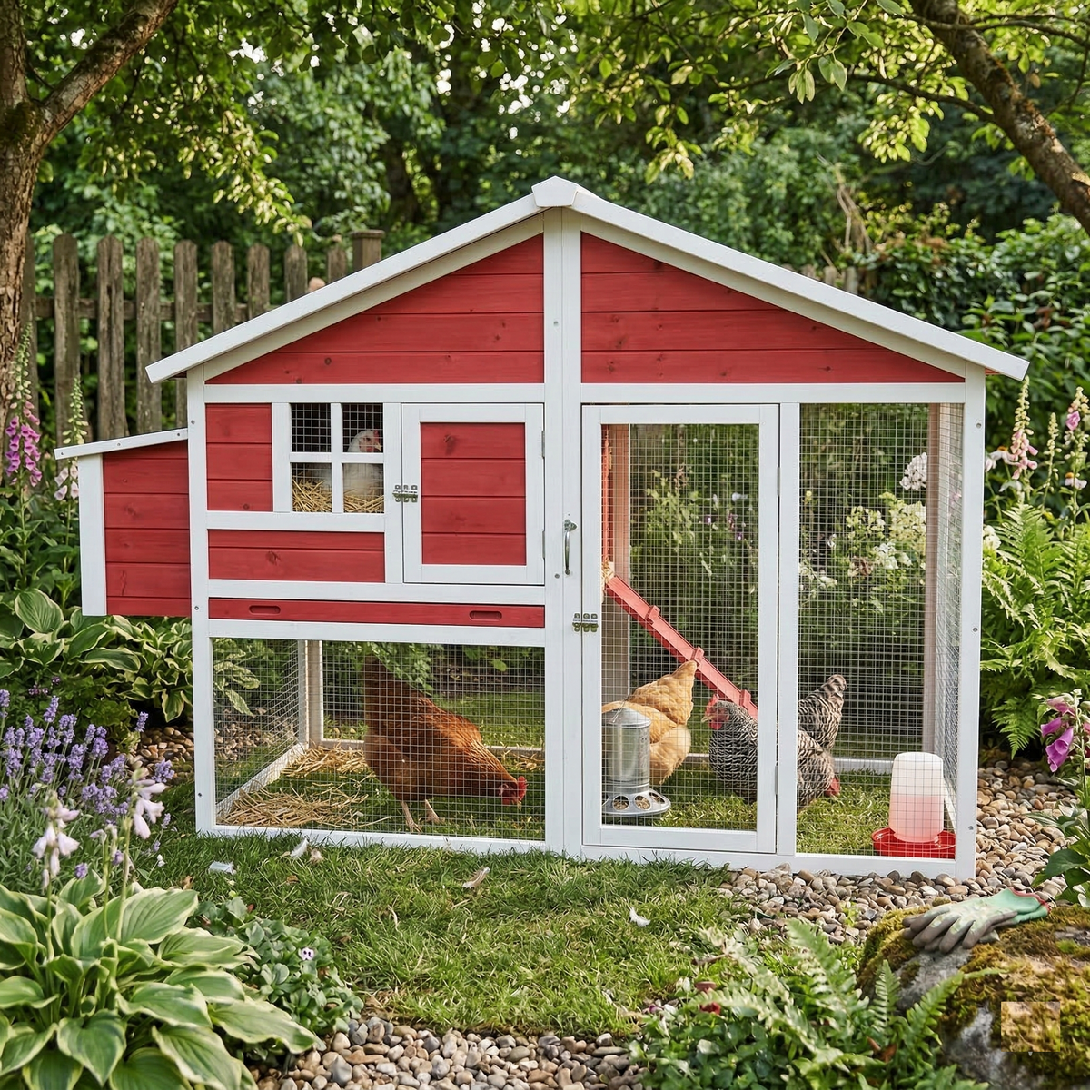 Eggs-R-Us Chicken Coop (Red) | Ideal for 4-6 Hens