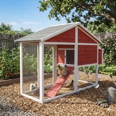 Eggs-R-Us Chicken Coop (Red) | Ideal for 4-6 Hens