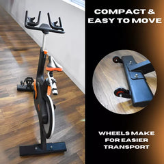 Commercial Magnetic Exercise Bike with 13kg Flywheel –150KG Max Weight - Smooth & Silent Indoor Cycling Trainer