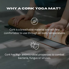 Eco-Friendly Cork Yoga Mat (183cm) | Anti-Bacterial & Non-Slip for Hot Yoga