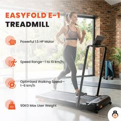 EasyFold E-1 Treadmill | 2-Year Warranty |  Space-Saving Design