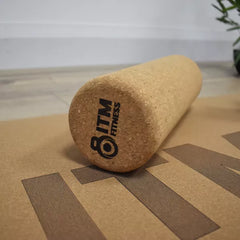 Eco Cork Massage Roller (12x4 in) | Firm Deep Tissue Foam Roller for Muscle Recovery & Myofascial Release