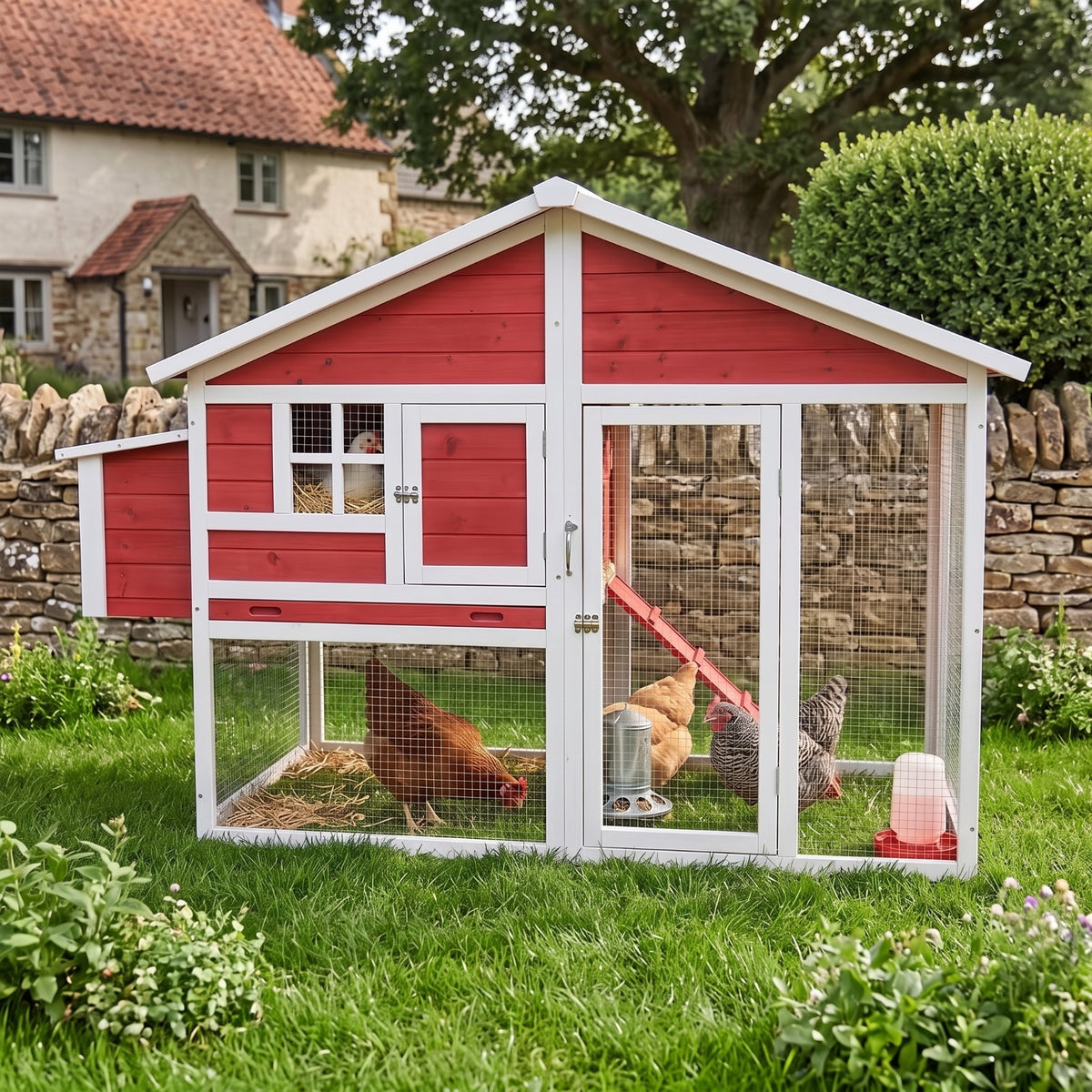 Eggs-R-Us Chicken Coop (Red) | Ideal for 4-6 Hens
