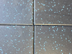 Floor Tiles/Gym Flooring (Single Tile) -  Size: 100x100x2.5cm - Blue Dot Speckled Mat