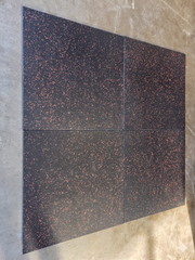 Floor Tiles/Gym Flooring (Single Tile) -  Size: 100x100x2.5cm - Orange Dot Speckled Mat