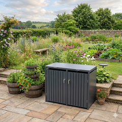 Wheelie Bin Shelter Premium - 2 Bay - Grey