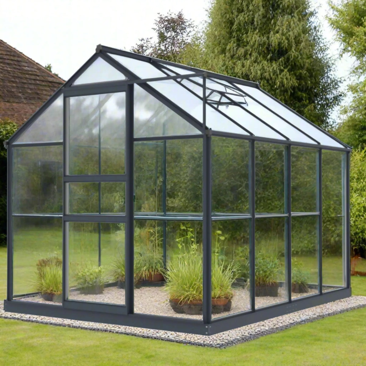 Greenhouse 6x8FT – Large Polycarbonate Garden Greenhouse with UV Protection & Sturdy Frame