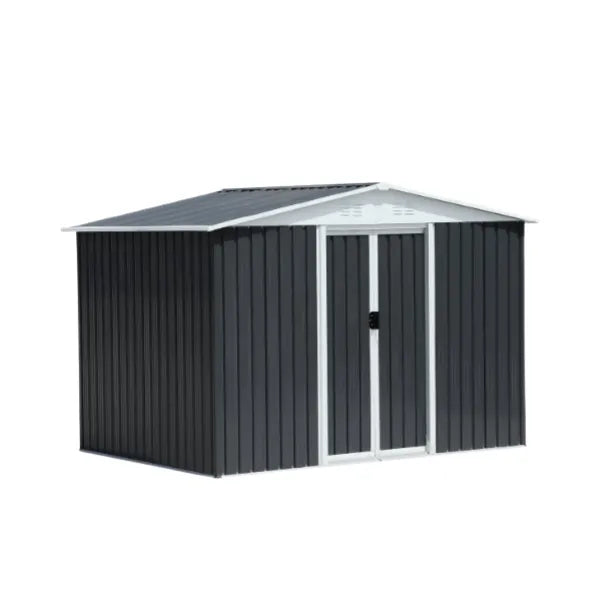 Metal 8x6FT (2.4 x 1.8m)  Garden Shed – 2 Colours Available -  Modern Outdoor Storage for Tools & Equipment + FREE Solar Light