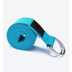 Cotton Yoga Strap with Metal D-Ring Buckle (72 in) | Flexibility & Stretching Aid
