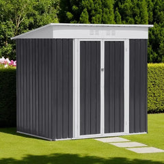 Metal Shed 5x3FT Slanted Roof - Durable Outdoor Storage Solution