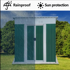 Metal Shed 5x3FT Slanted Roof - Durable Outdoor Storage Solution