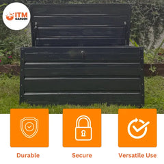 Metal Storage Box 429L – Waterproof, Durable & Versatile Indoor/ Outdoor Storage ( 132 x 61 x 62cm ) - Packaging Damaged