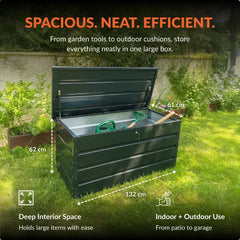 Metal Storage Box 429L – Waterproof, Durable & Versatile Indoor/ Outdoor Storage ( 132 x 61 x 62cm )