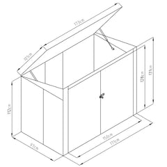 Metal Wheelie Bin Storage – 2 Bay – Durable and Spacious with Hydraulic Arms for Easy Access - Aluminium Grey