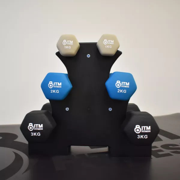 Neoprene Coated Dumbbell Hand Weight Set - 12KG