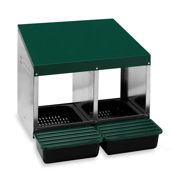 Premium 2-Compartment Chicken Nesting Box | Plastic Floor Laying Nest