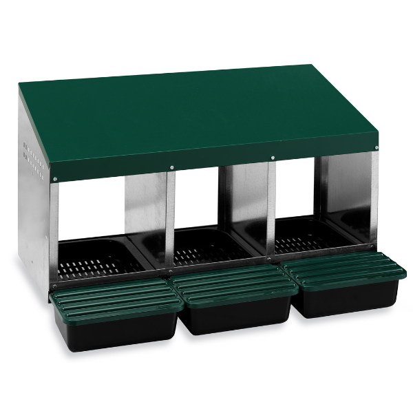 Premium 3-Compartment Chicken Nesting Box | Plastic Floor Laying Nest