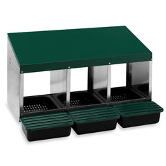 Premium 3-Compartment Chicken Nesting Box | Plastic Floor Laying Nest