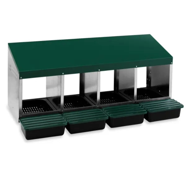 Premium 4-Compartment Chicken Nesting Box | Plastic Floor Laying Nest