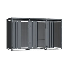 Opaque 3 Bay Premium Bin Shelter With Foot Pedal