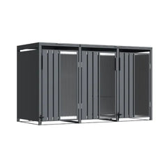 Opaque 3 Bay Premium Bin Shelter With Foot Pedal