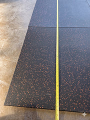 Floor Tiles/Gym Flooring (Pack of 4) -  Size: 100x100x2.5cm - Orange Dot Speckled Mat