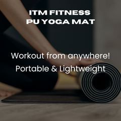 PU Yoga Mat | 5mm Thick, Non-Slip Grip, Includes Travel Bag - Black