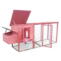 Pentland Chicken Coop Extra Long Run – 4-6 Birds - Natural Wood - Return Unused - One Perspex Window Missing